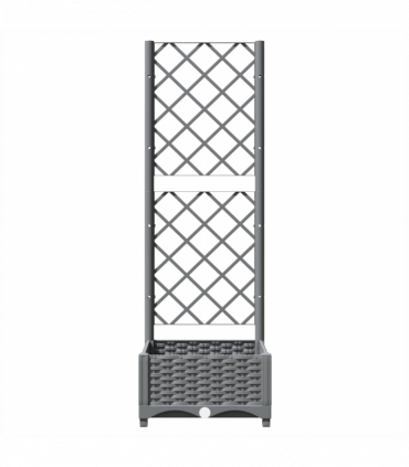 Garden Planter with Trellis Light Grey 40x40x121.5 cm PP