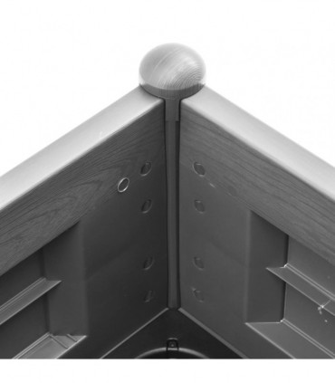 vidaXL Garden Raised Bed PP Stone Grey 100x43x35 cm