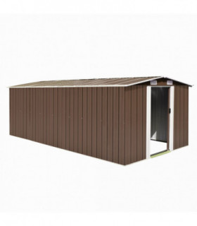 vidaXL Garden Shed 257x489x181 cm Metal Brown