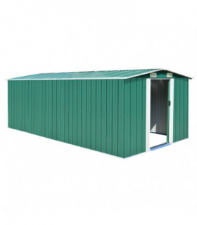 vidaXL Garden Shed 257x489x181 cm Metal Green