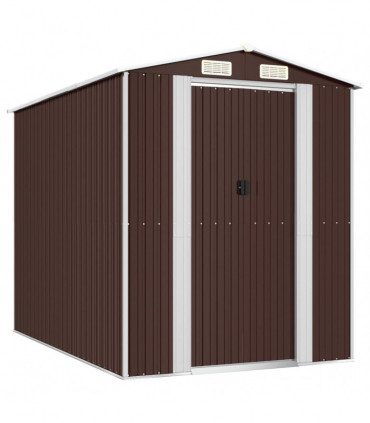Garden Shed Dark Brown 192x274x223 cm Galvanised Steel