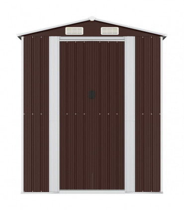 Garden Shed Dark Brown 192x274x223 cm Galvanised Steel