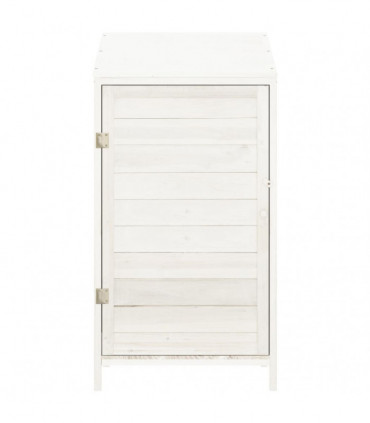 vidaXL Garden Shed White 55x52x112 cm Solid Wood Fir