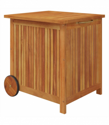 Garden Storage Box with Wheels 60x50x58 cm Solid Wood Acacia