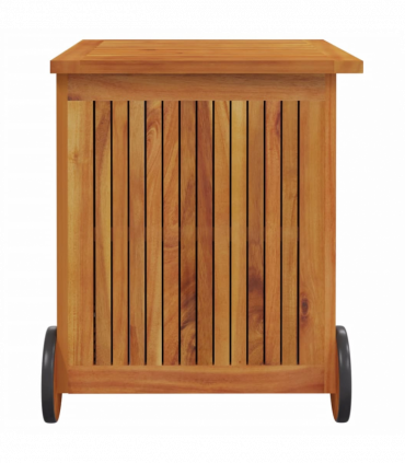 Garden Storage Box with Wheels 60x50x58 cm Solid Wood Acacia