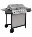 Gas BBQ Grill with 6 Burners Black and Silver (FR/BE/IT/UK/NL only)