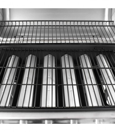 Gas BBQ Grill with 6 Burners Black and Silver (FR/BE/IT/UK/NL only)