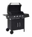 Gas Barbecue Grill 4+1 Cooking Zone Black Steel