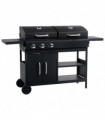 Gas Charcoal Combo Grill with 3 Burners