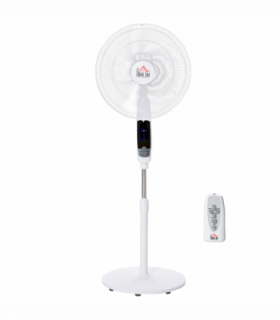 Pedestal Fan - Height Adjustable, 7.5 Hour Timer, 85° Oscillation, LED Panel
