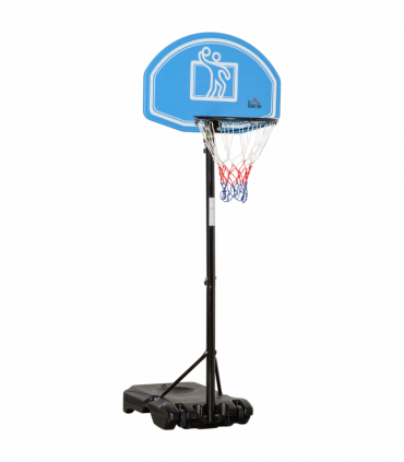 HOMCOM Adjustable Basketball Hoop Stand w/ Wheels and Weight Base Blue