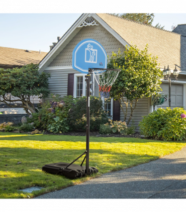 HOMCOM Adjustable Basketball Hoop Stand w/ Wheels and Weight Base Blue