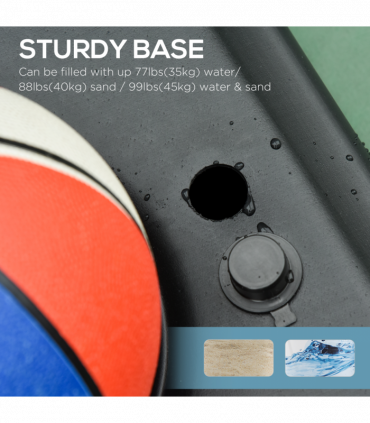 HOMCOM Adjustable Basketball Hoop Stand w/ Wheels and Weight Base Blue