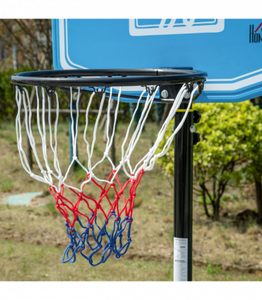 HOMCOM Adjustable Basketball Hoop Stand w/ Wheels and Weight Base Blue