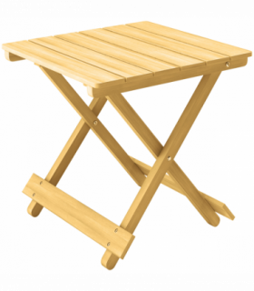 Outsunny Wooden Folding Garden Table, Folding Side Table, Nature Wood Finish