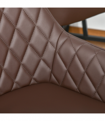 Set Of 2 Retro PU Leather Bar Chairs Set Stylish w/ Footrest Metal Frame