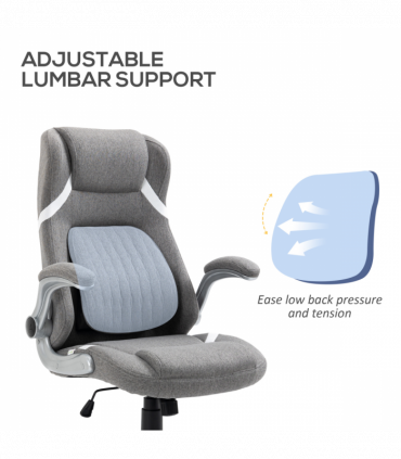 Vinsetto Fabric Office Desk Chair with Adjustable Height Tilt Function Grey