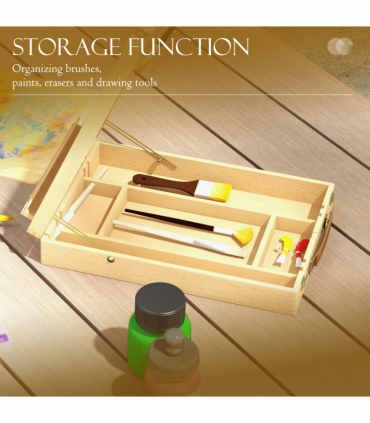 Vinsetto Wooden Table Easel Box Hold Canvas up to 61cm Adjustable Sketch Board