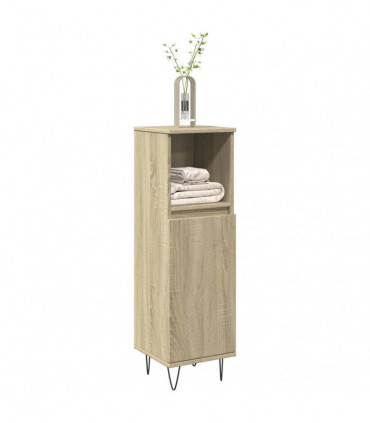 vidaXL Bathroom Cabinet Sonoma Oak 30x30x100 cm Engineered Wood