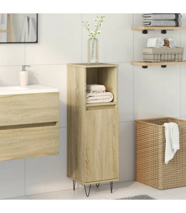 vidaXL Bathroom Cabinet Sonoma Oak 30x30x100 cm Engineered Wood