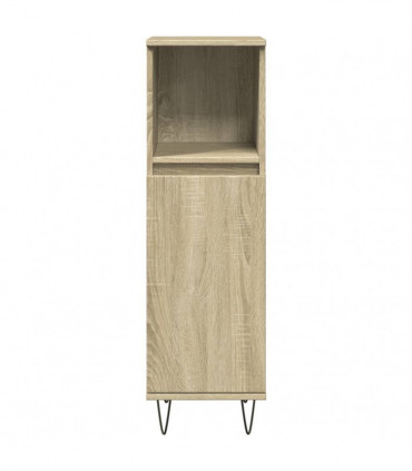 vidaXL Bathroom Cabinet Sonoma Oak 30x30x100 cm Engineered Wood