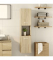 vidaXL Bathroom Cabinet Sonoma Oak 30x30x130 cm Engineered Wood