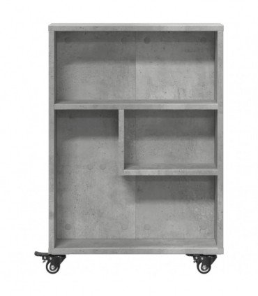 vidaXL Narrow Storage Trolley Concrete Grey 48x13x68 cm Engineered Wood