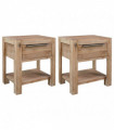 vidaXL Nightstands with Drawers 2 pcs 40x30x48 cm Solid Acacia Wood