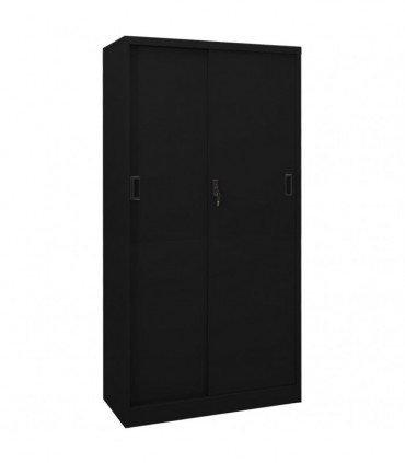 vidaXL Office Cabinet with Sliding Door Black 90x40x180 cm Steel