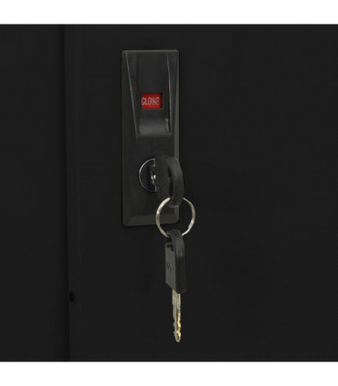 vidaXL Office Cabinet with Sliding Door Black 90x40x180 cm Steel