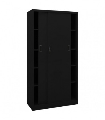 vidaXL Office Cabinet with Sliding Door Black 90x40x180 cm Steel