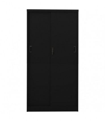 vidaXL Office Cabinet with Sliding Door Black 90x40x180 cm Steel