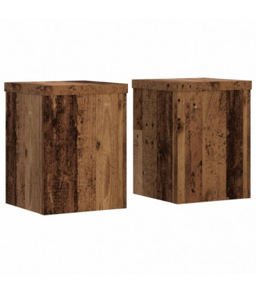 vidaXL Plant Stands 2 pcs Old Wood 15x15x20 cm Engineered Wood