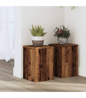 vidaXL Plant Stands 2 pcs Old Wood 20x20x30 cm Engineered Wood