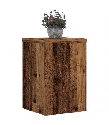 vidaXL Plant Stands 2 pcs Old Wood 20x20x30 cm Engineered Wood