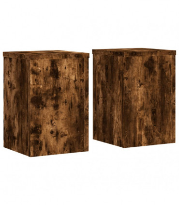 vidaXL Plant Stands 2 pcs Smoked Oak 20x20x30 cm Engineered Wood