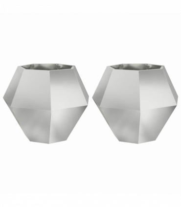 vidaXL Planter 2 pcs Silver 75 x 75 x 60 cm Galvanised Steel