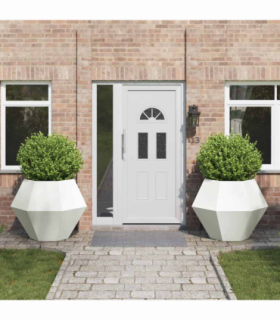 vidaXL Planter 2 pcs White 100 x 100 x 80 cm Steel