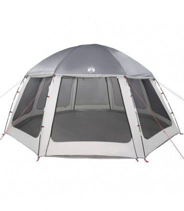 vidaXL Pool Tent with Removable Fly & Mesh Walls Grey 510x510 cm