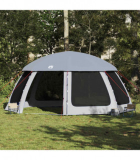 vidaXL Pool Tent with Removable Fly & Mesh Walls Grey 612x612 cm