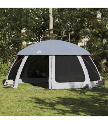 vidaXL Pool Tent with Removable Fly & Mesh Walls Grey 612x612 cm