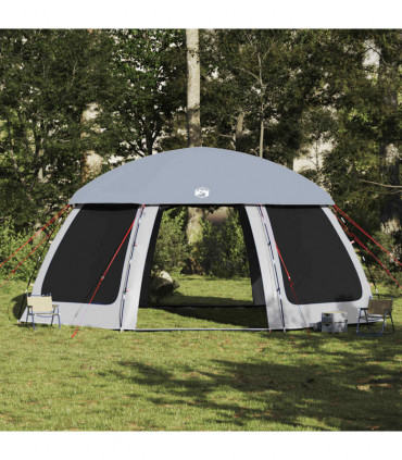 vidaXL Pool Tent with Removable Fly & Mesh Walls Grey 612x612 cm