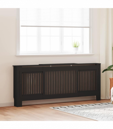 vidaXL Radiator Cover Manual 2 pcs Black (142-205) x 20.5 x 81.5 cm