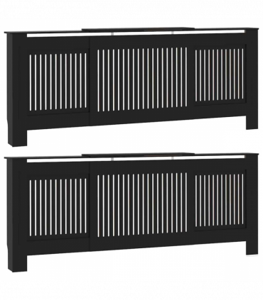 vidaXL Radiator Cover Manual 2 pcs Black (142-205) x 20.5 x 81.5 cm