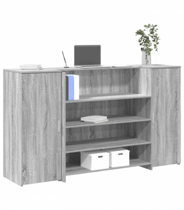 vidaXL Reception Desk Grey Sonoma 180x50x103.5 cm Engineered Wood