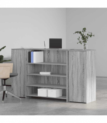 vidaXL Reception Desk Grey Sonoma 180x50x103.5 cm Engineered Wood