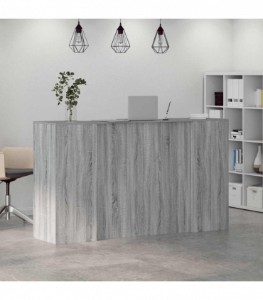 vidaXL Reception Desk Grey Sonoma 180x50x103.5 cm Engineered Wood