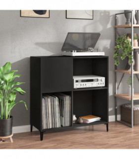 vidaXL Record Cabinet Black 84.5x38x89 cm Engineered Wood
