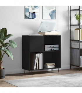 vidaXL Record Cabinet Black 84.5x38x89 cm Engineered Wood