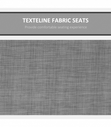 3 Seat Metal Fabric Backyard Patio Swing Chair with Canopy Top Outsunny